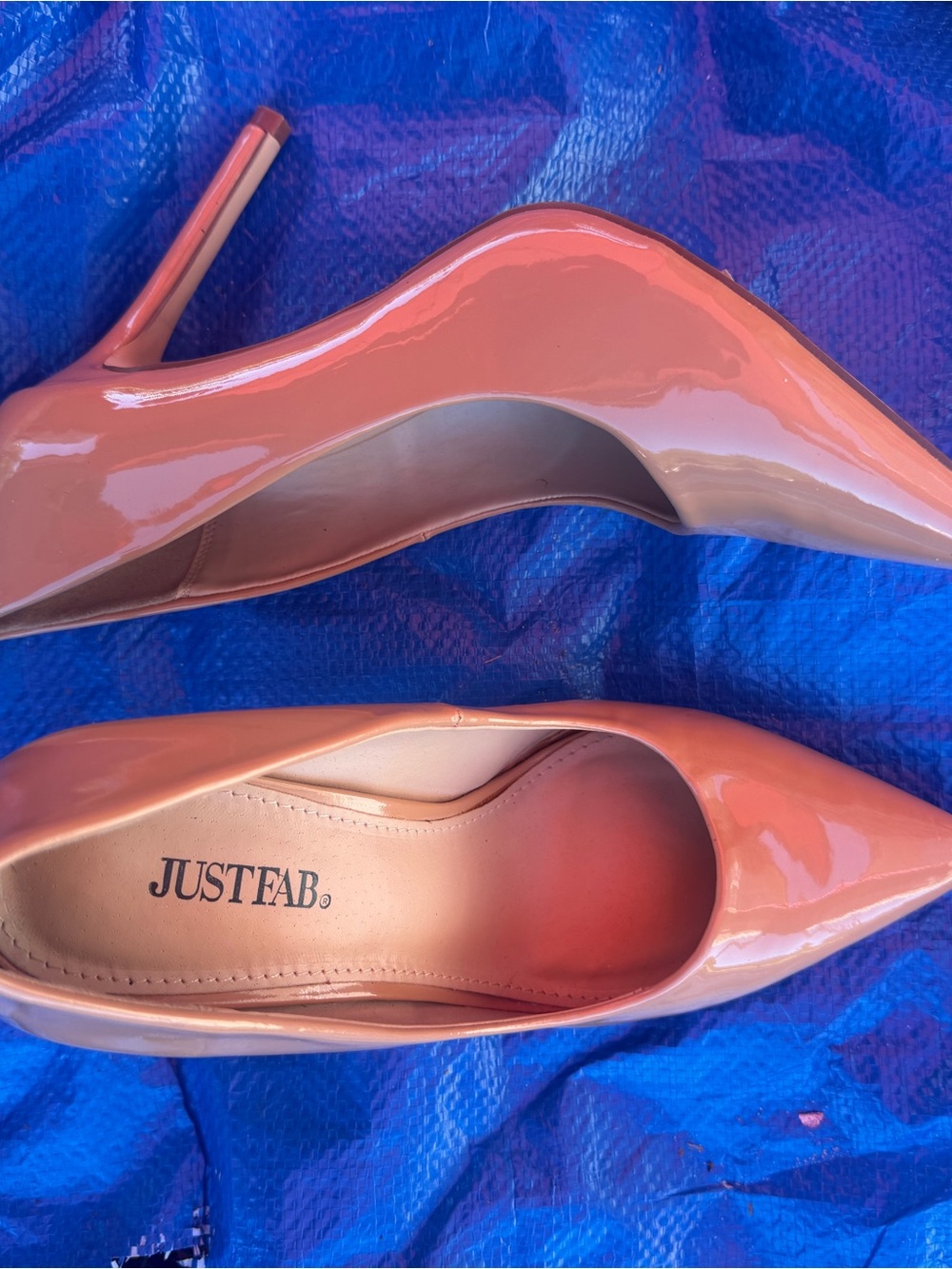 JustFab Coral Patent Pointed-Toe Stilettos